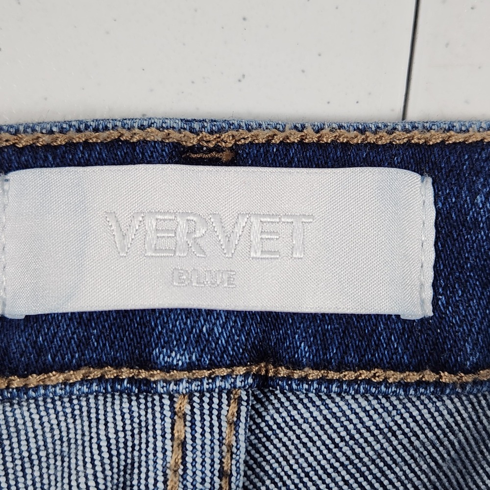 Vervet Blue High Rise Straight Leg Raw Hem Jeans Dark Wash Size 32 T5354‎ - Picture 7 of 9
